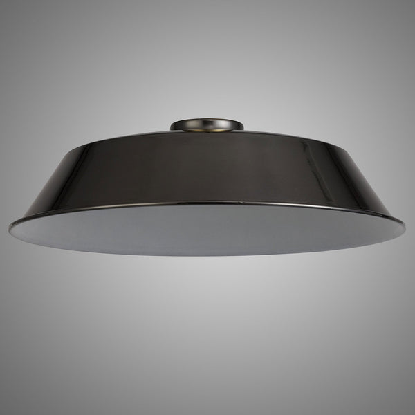 Abode Round Angled 350mm Metal Lampshade in Black Chrome