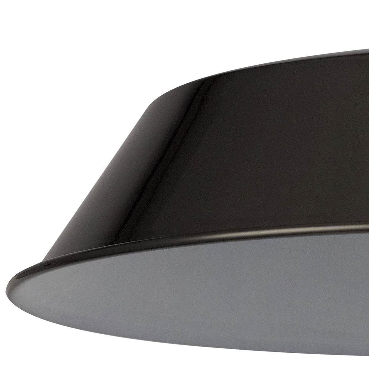 Abode Round Angled 350mm Metal Lampshade in Black Chrome