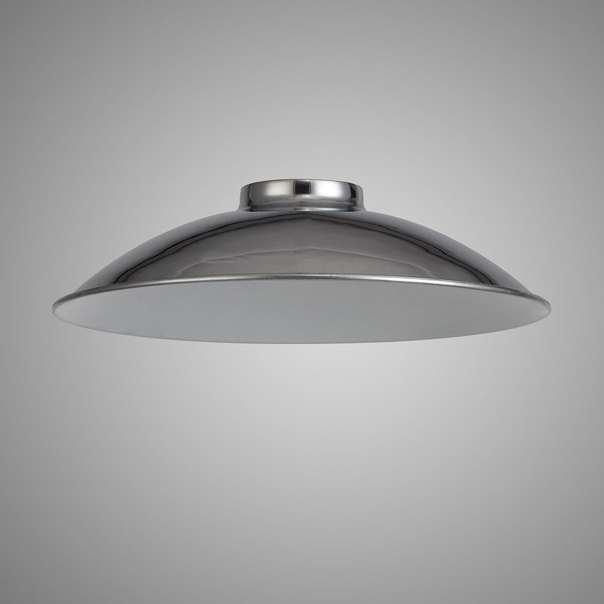 Abode Small Curved 250mm Metal Lampshade in Chrome