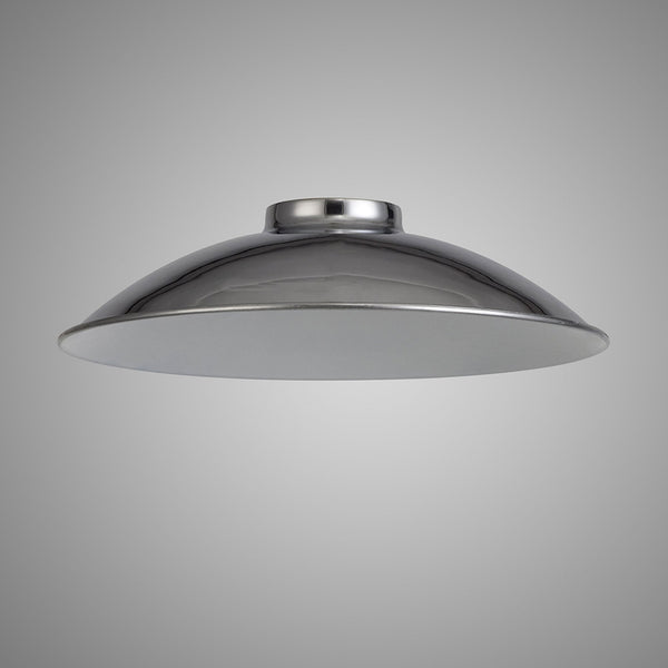 Abode Small Curved 250mm Metal Lampshade in Chrome