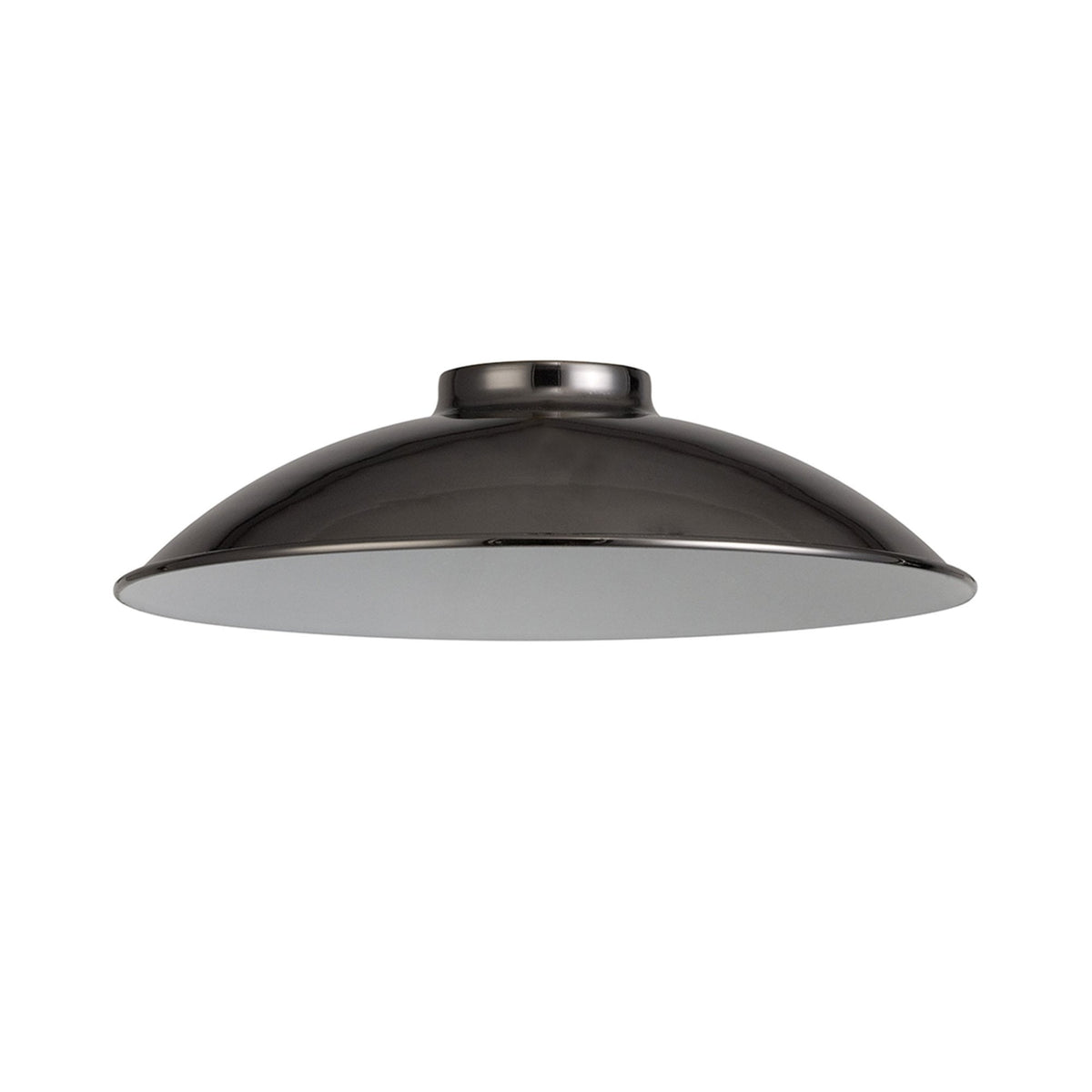 Abode Small Curved 250mm Metal Lampshade in Black Chrome