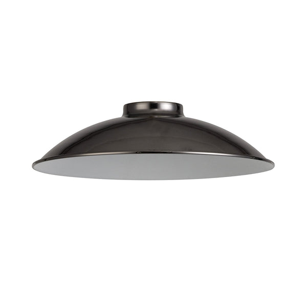 Abode Small Curved 250mm Metal Lampshade in Black Chrome