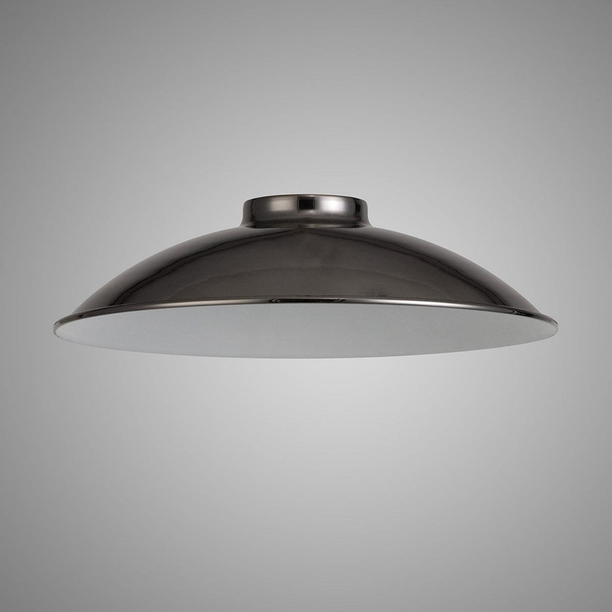 Abode Small Curved 250mm Metal Lampshade in Black Chrome