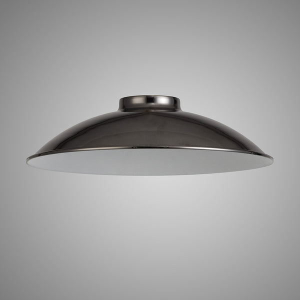 Abode Small Curved 250mm Metal Lampshade in Black Chrome