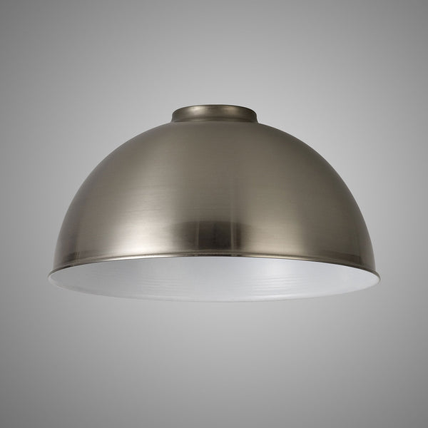 Abode Dome 250mm Metal Lampshade in Brushed Nickel