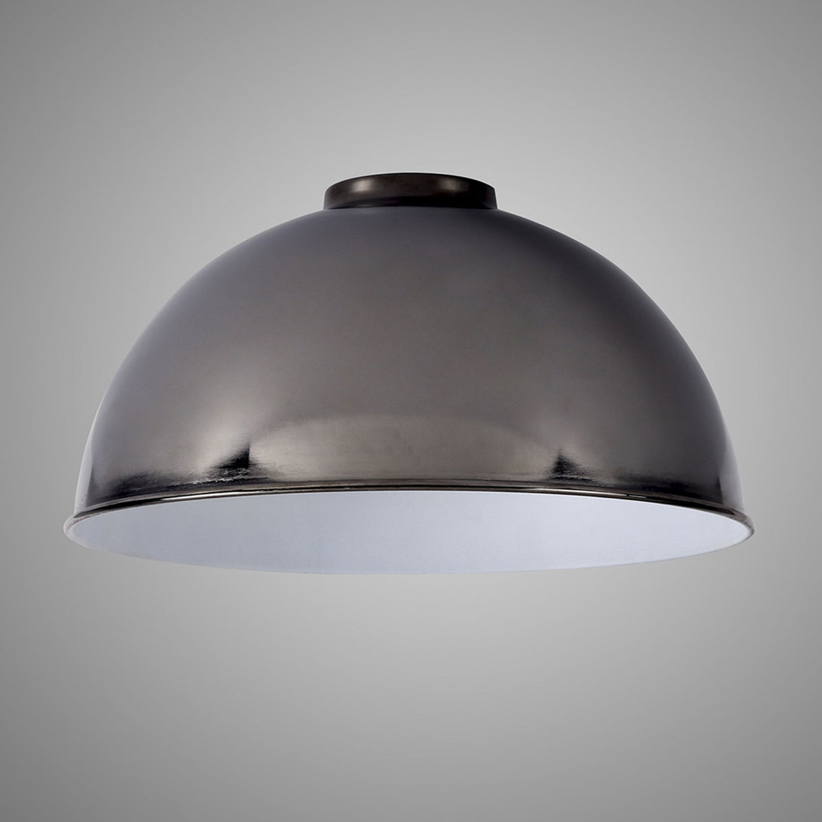 Abode Dome 250mm Metal Lampshade in Black Chrome