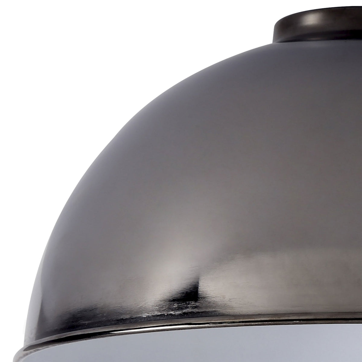 Abode Dome 250mm Metal Lampshade in Black Chrome