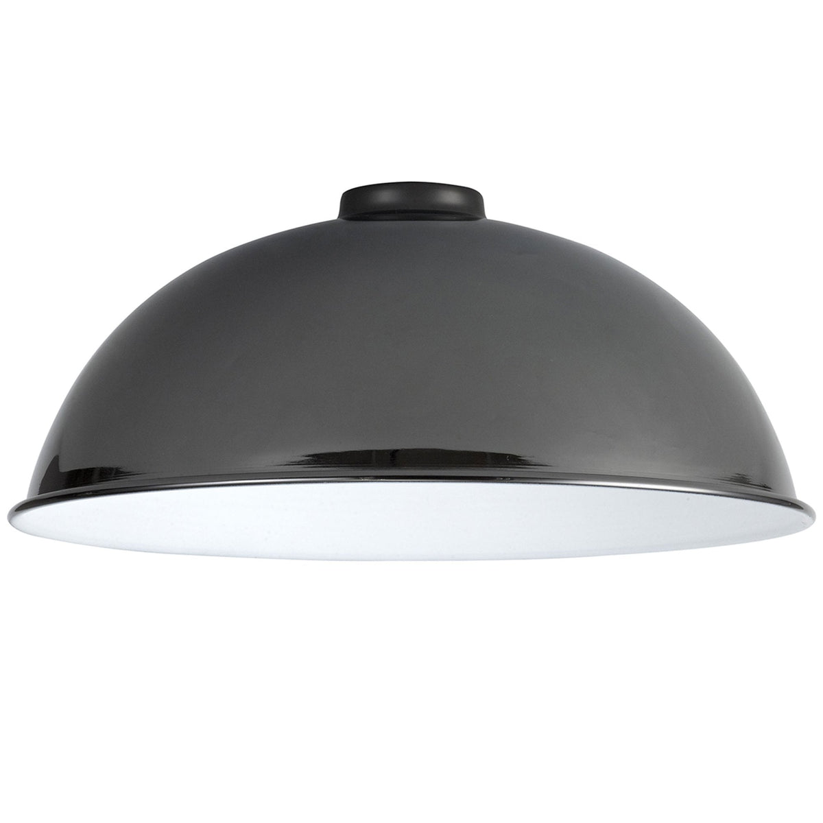 Abode Dome 350mm Metal Lampshade in Black Chrome
