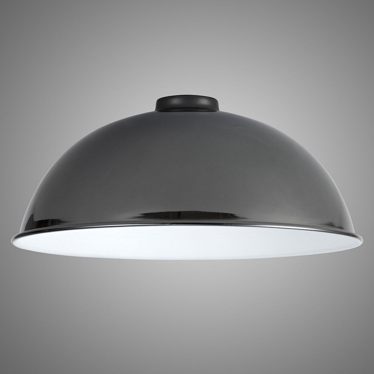 Abode Dome 350mm Metal Lampshade in Black Chrome