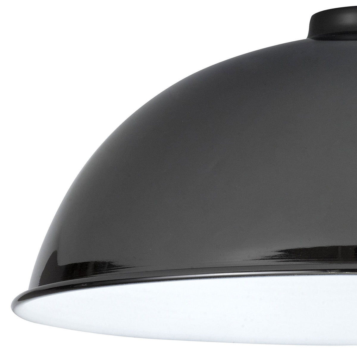 Abode Dome 350mm Metal Lampshade in Black Chrome