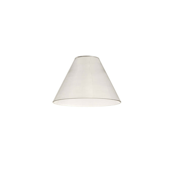 A white conical lampshade on a plain white background.