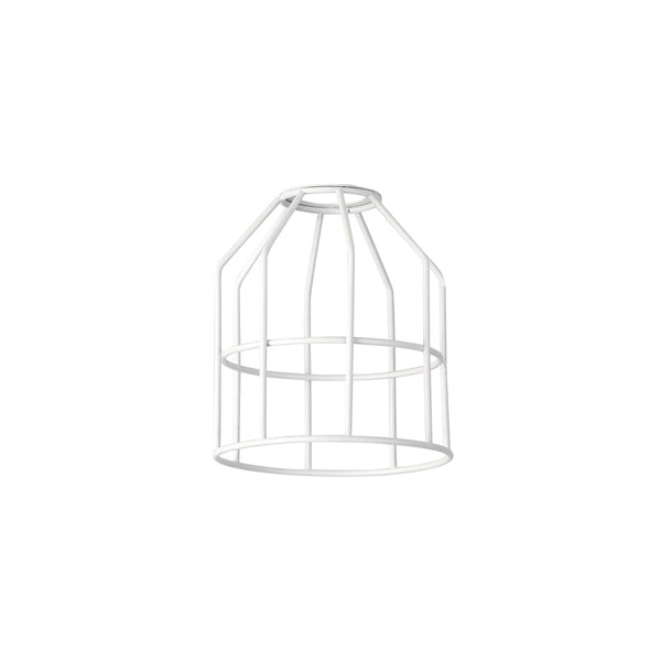 Abode Cylinder 140mm Wire Cage Shade in White