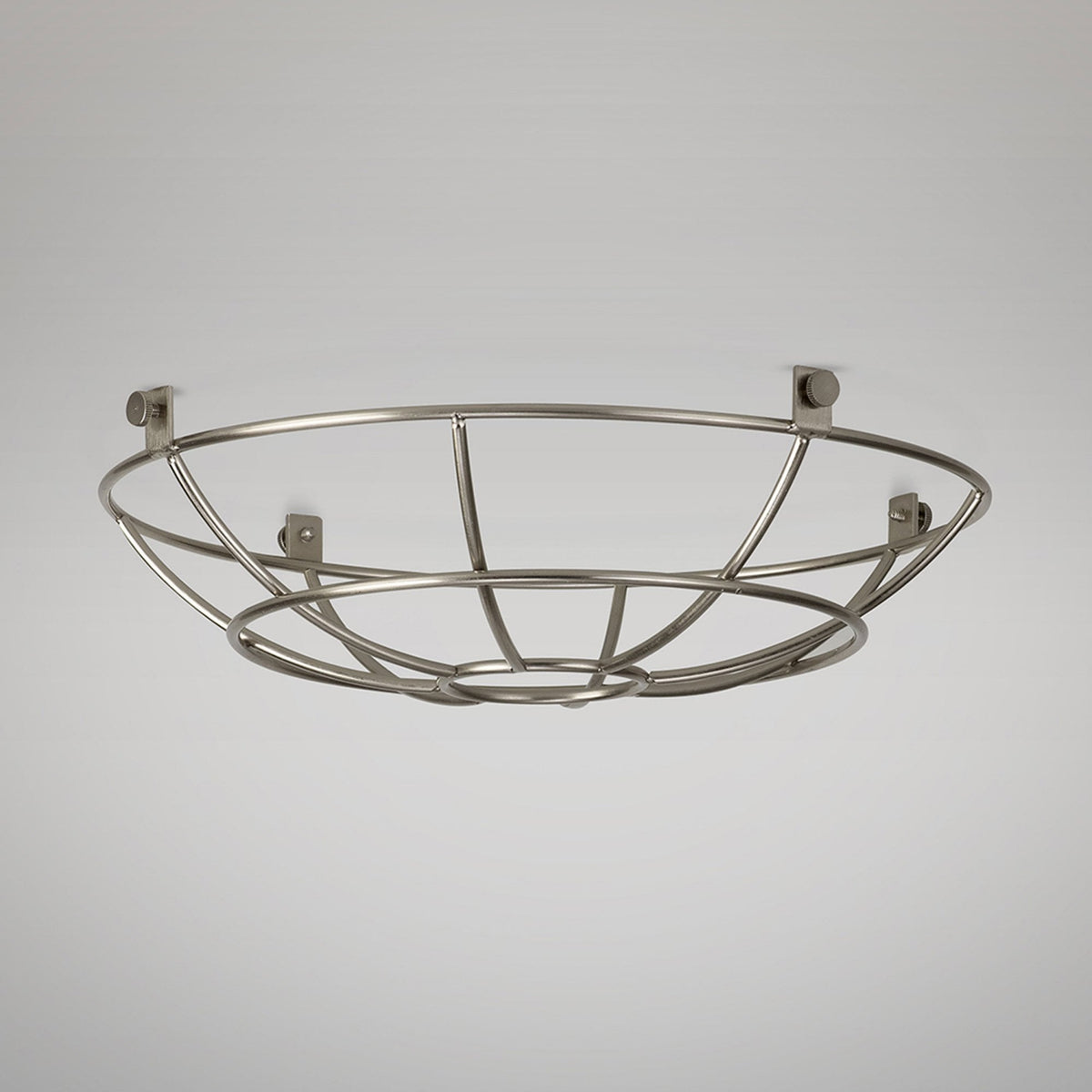Abode Shallow Round 250mm Wire Cage Guard in Brushed Nickel