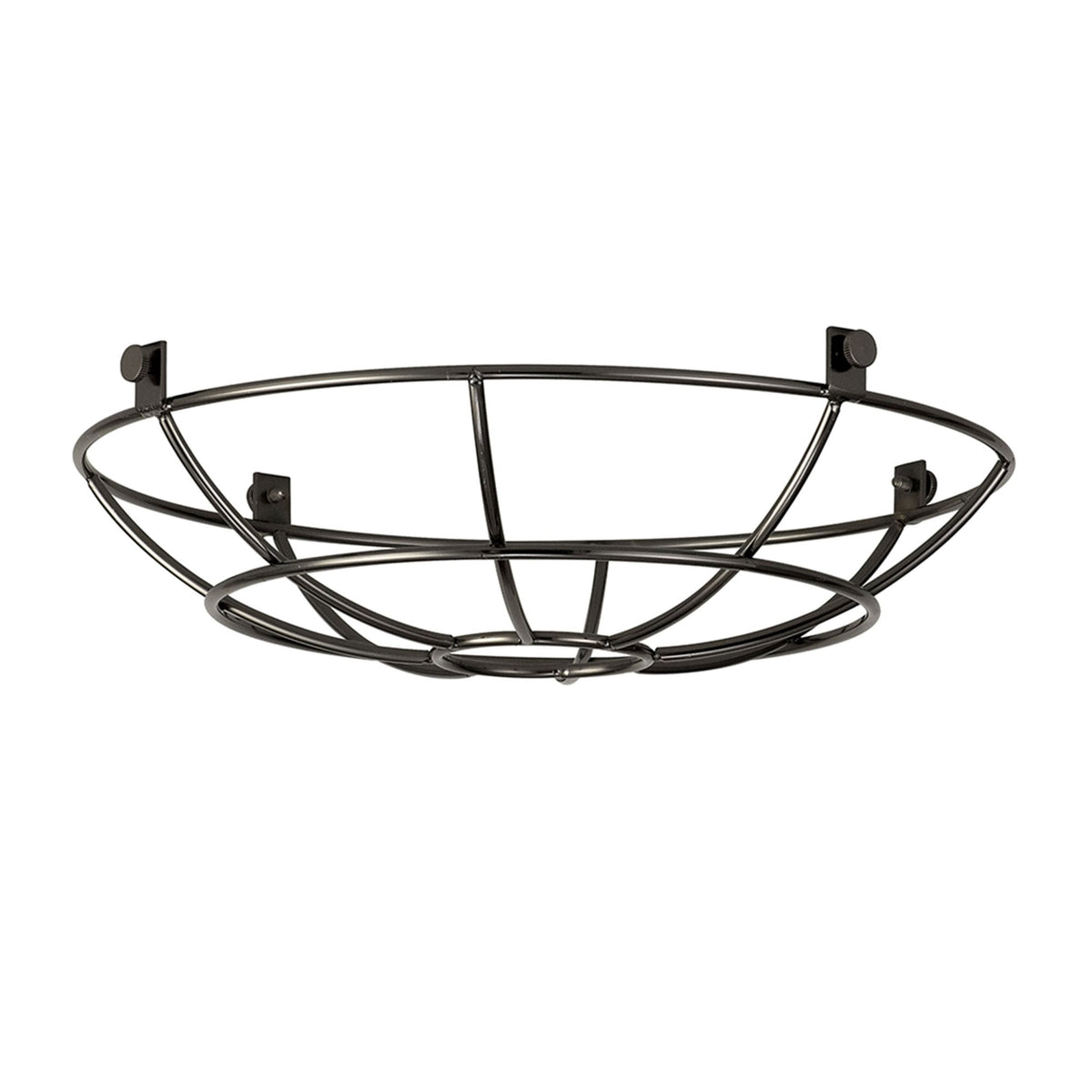 Abode Shallow Round 250mm Wire Cage Guard in Black Chrome