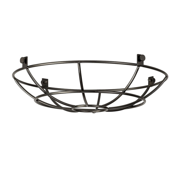 Abode Shallow Round 250mm Wire Cage Guard in Black Chrome