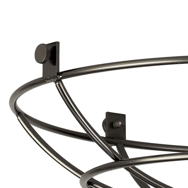 Abode Shallow Round 250mm Wire Cage Guard in Black Chrome