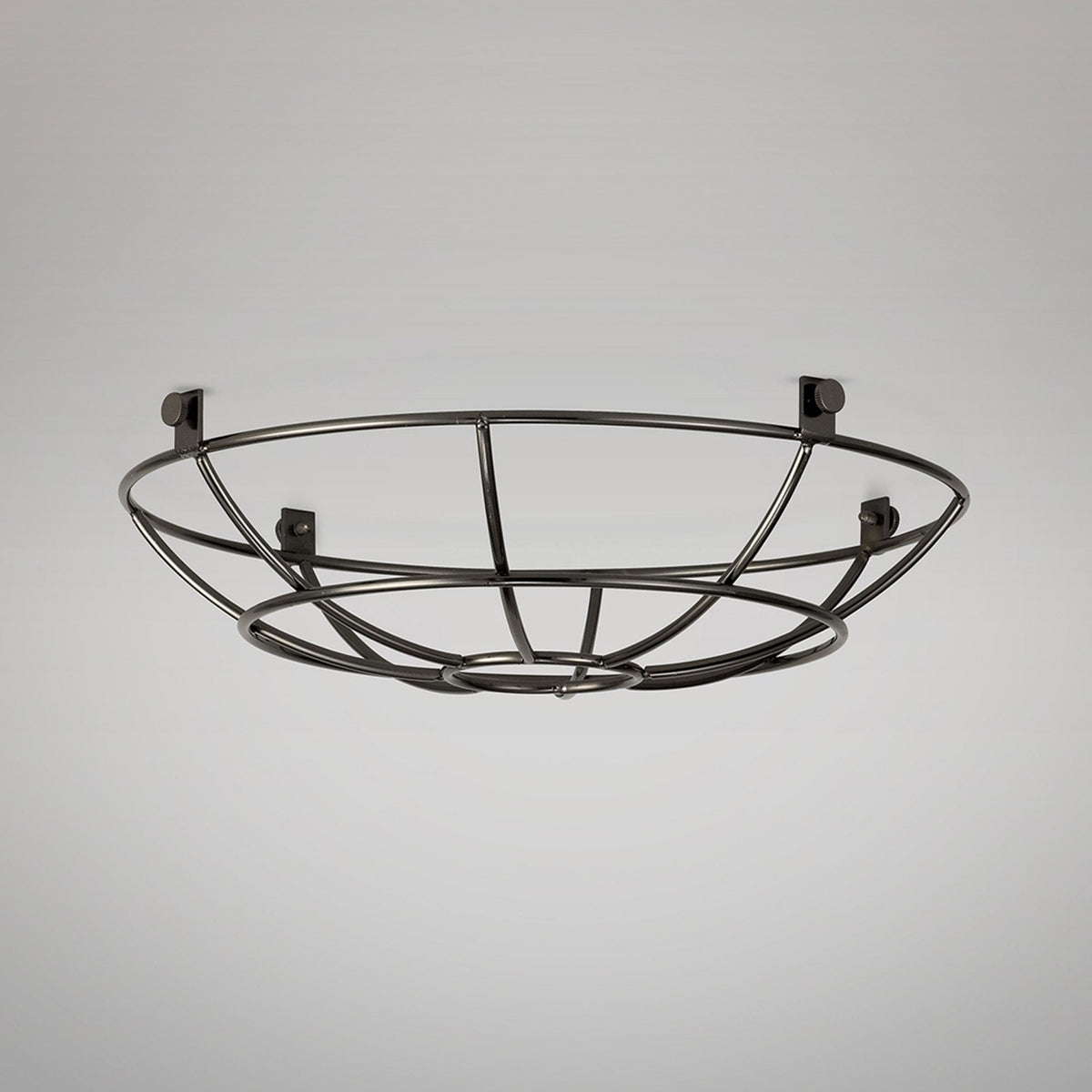 Abode Shallow Round 250mm Wire Cage Guard in Black Chrome