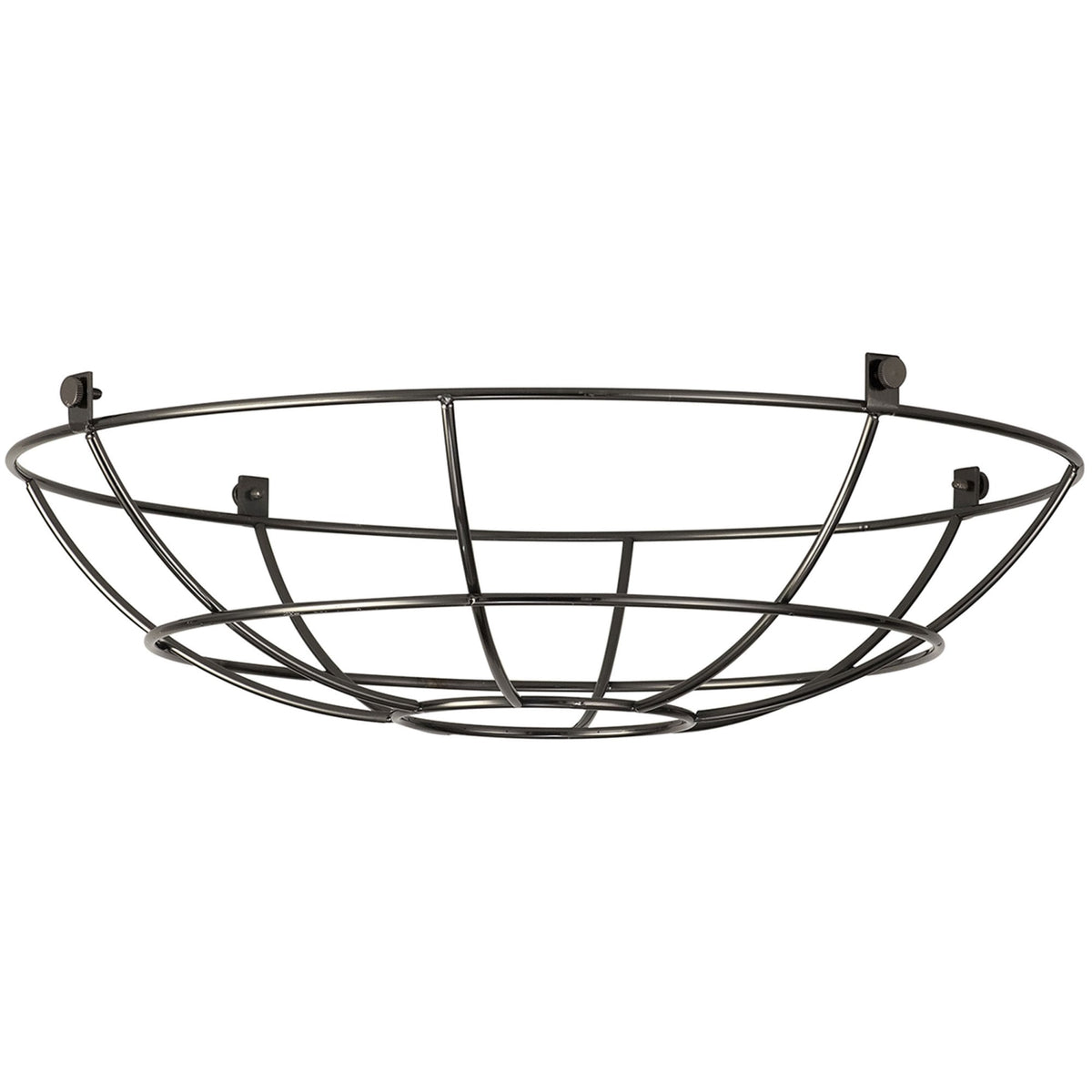 Abode Shallow Round 350mm Wire Cage Guard in Black Chrome