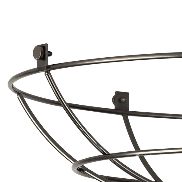 Abode Shallow Round 350mm Wire Cage Guard in Black Chrome