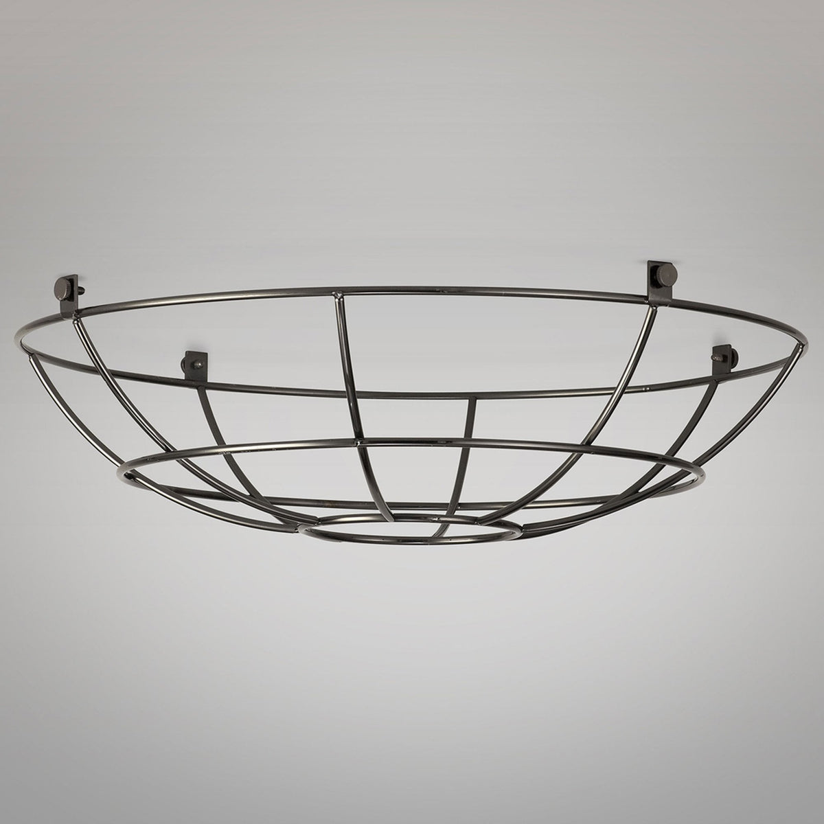 Abode Shallow Round 350mm Wire Cage Guard in Black Chrome