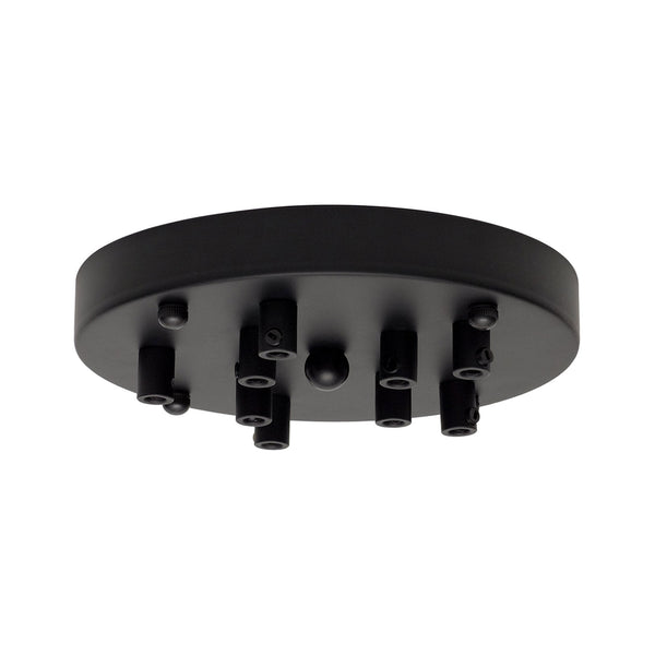 Abode Nine Cable Round Ceiling Rose in Black