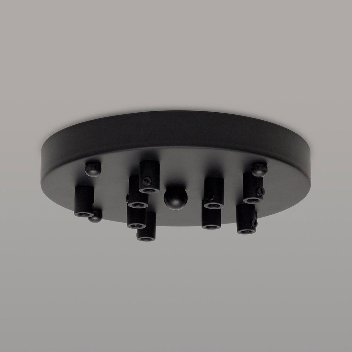 Abode Nine Cable Round Ceiling Rose in Black