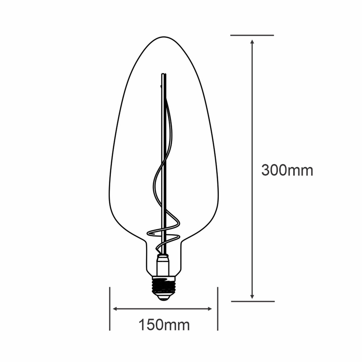 Classic Style E27 Amber Type G Dimmable Extra Warm White LED 4W 2100K 200lm