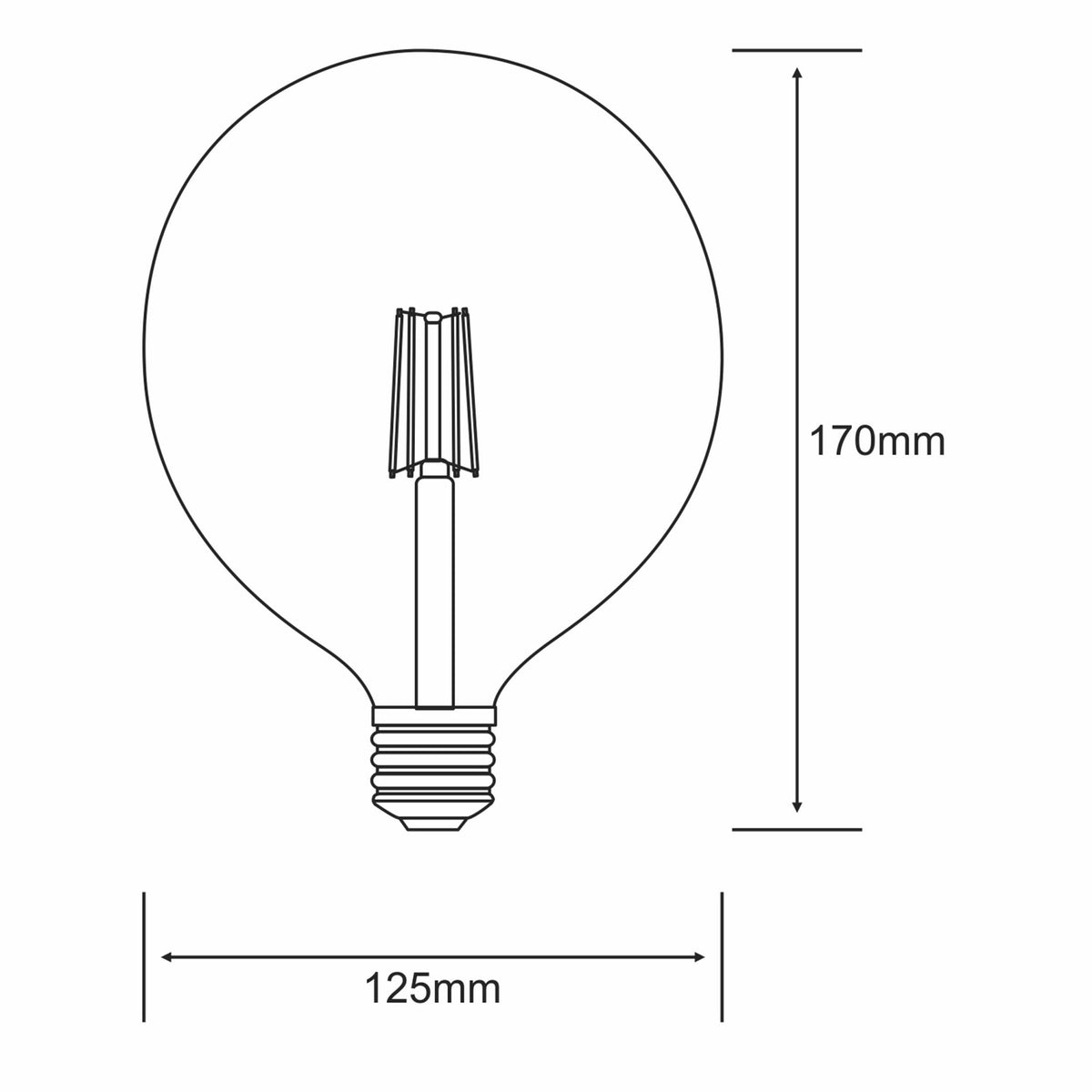Vintage E27 Extra Warm White Gold 125mm LED Globe 4W 2200K 330lm