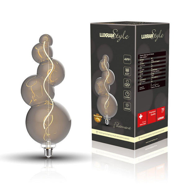 Classic Style E27 Smoked Type A1 Dimmable Extra Warm White LED 4W 2100K 120lm