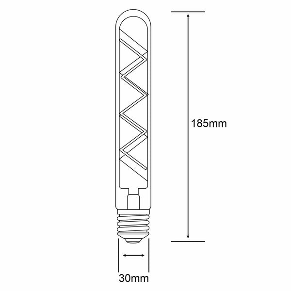 Classic Deco Gold E27 Dimmable Extra Warm White X Filament LED 185mm Tube 4W 1800K 300lm
