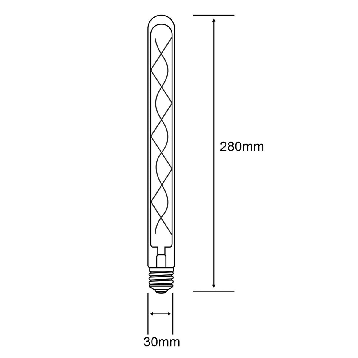 Classic Deco Smoked E27 Dimmable Neutral White X Filament LED 280mm Tube 6W 4000K 500lm