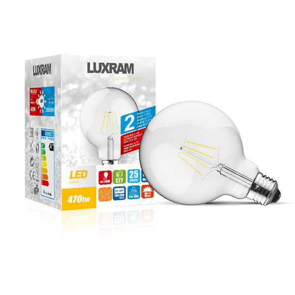 Classic E27 Warm White 95mm LED Globe 6.5W 2700K 806lm