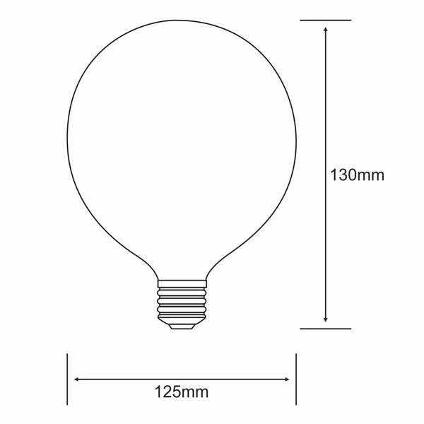 Classic E27 Warm White 125mm Frosted LED Globe 8W 2700K 965lm