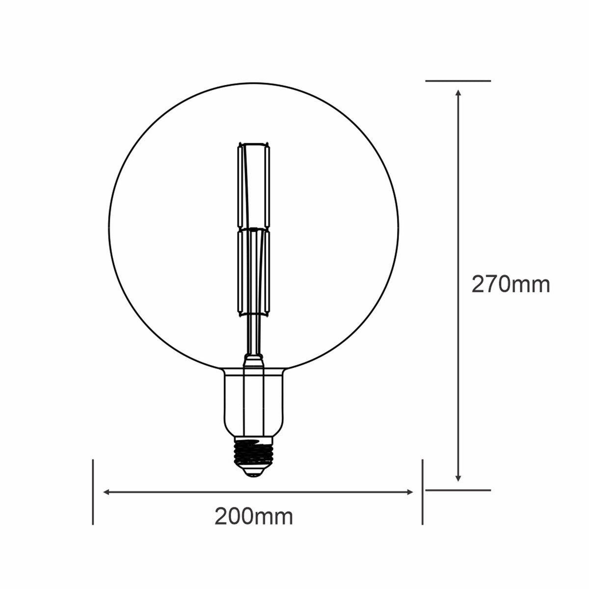 Classic Style Type K1 E27 Dimmable Extra Warm White Smoked LED Globe 4W 120lm 2100K