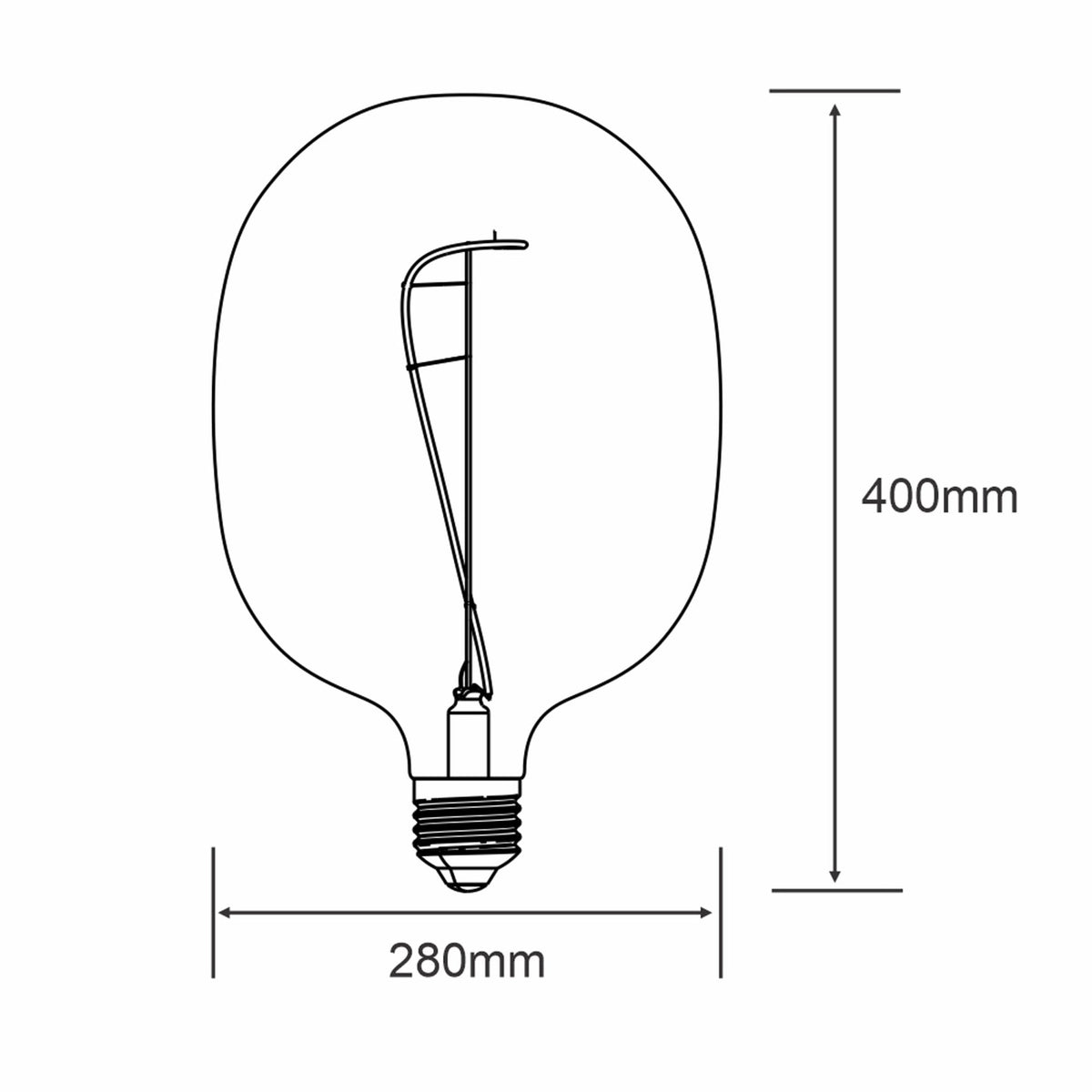 Classic Style Smoked E27 Dimmable Type M White LED 4W 2100K 120lm