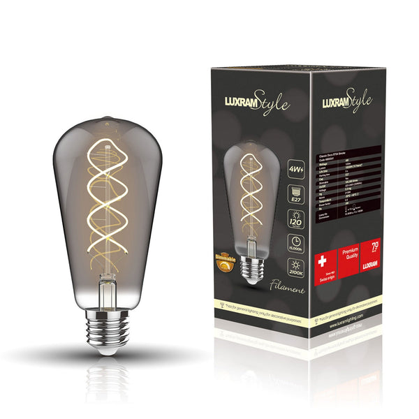 Classic E27 Dimmable Smoked Extra Warm White Pear Shaped LED 4W 2100K 120lm