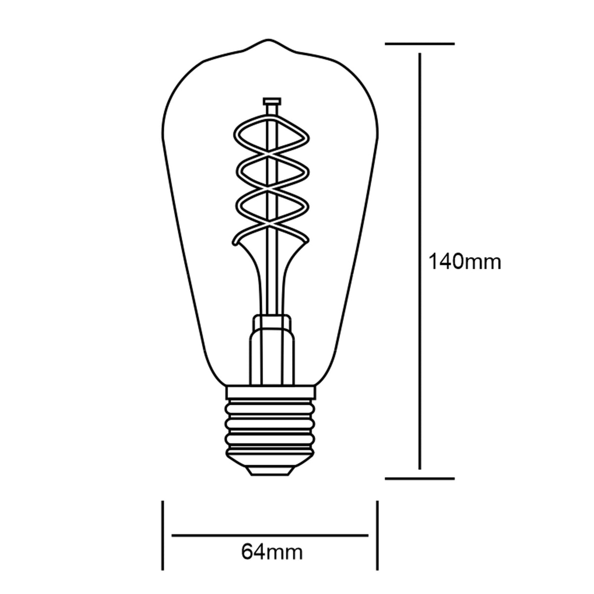 Classic E27 Dimmable Smoked Extra Warm White Pear Shaped LED 4W 2100K 120lm