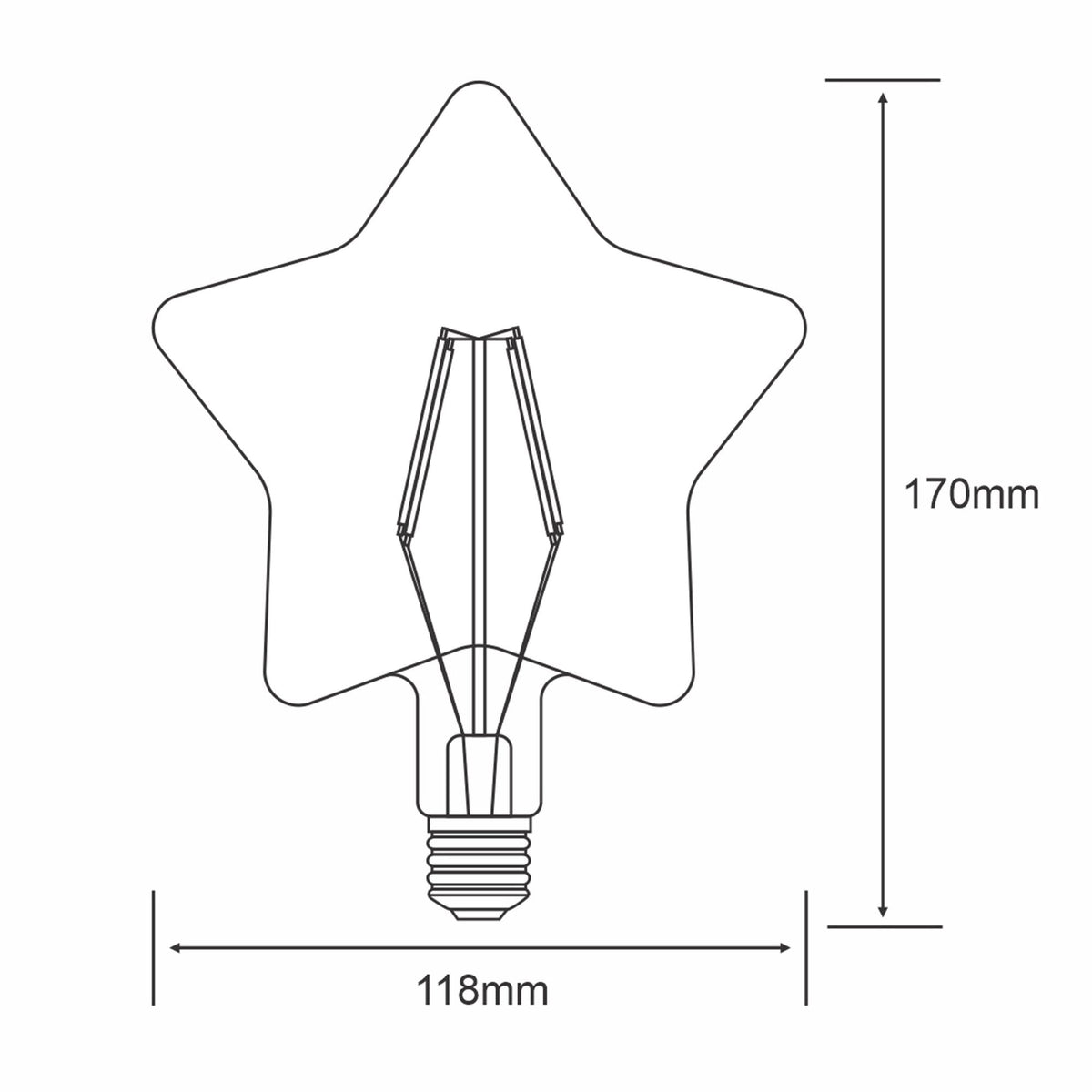 Classic Style Amber E27 Star Dimmable Extra Warm White LED 4W 2100K 200lm