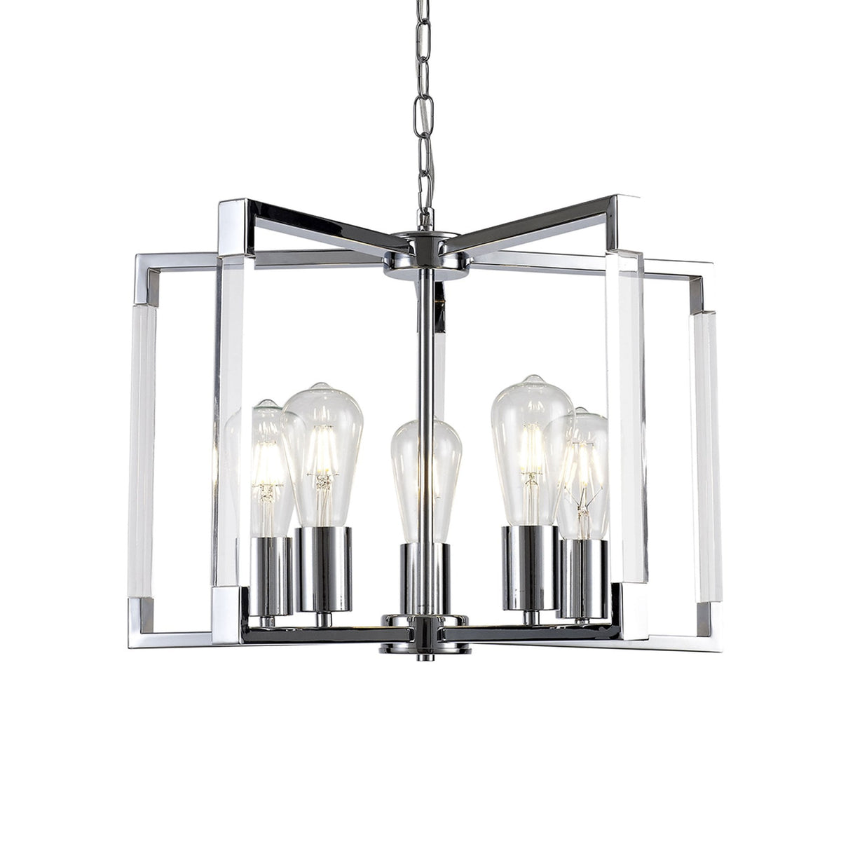 Canto 5 Light Pendant in Polished Nickel