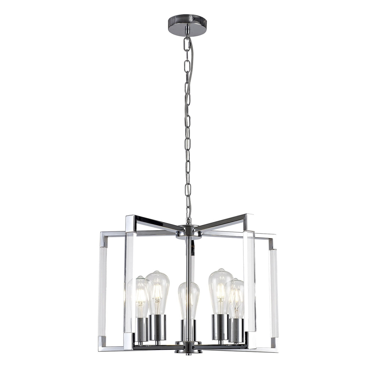 Canto 5 Light Pendant in Polished Nickel
