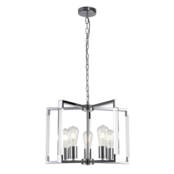 Canto 5 Light Pendant in Polished Nickel