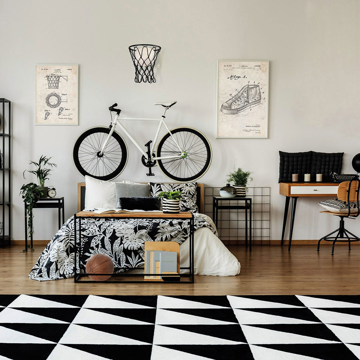 Basketball Wall Light in Matt Black
