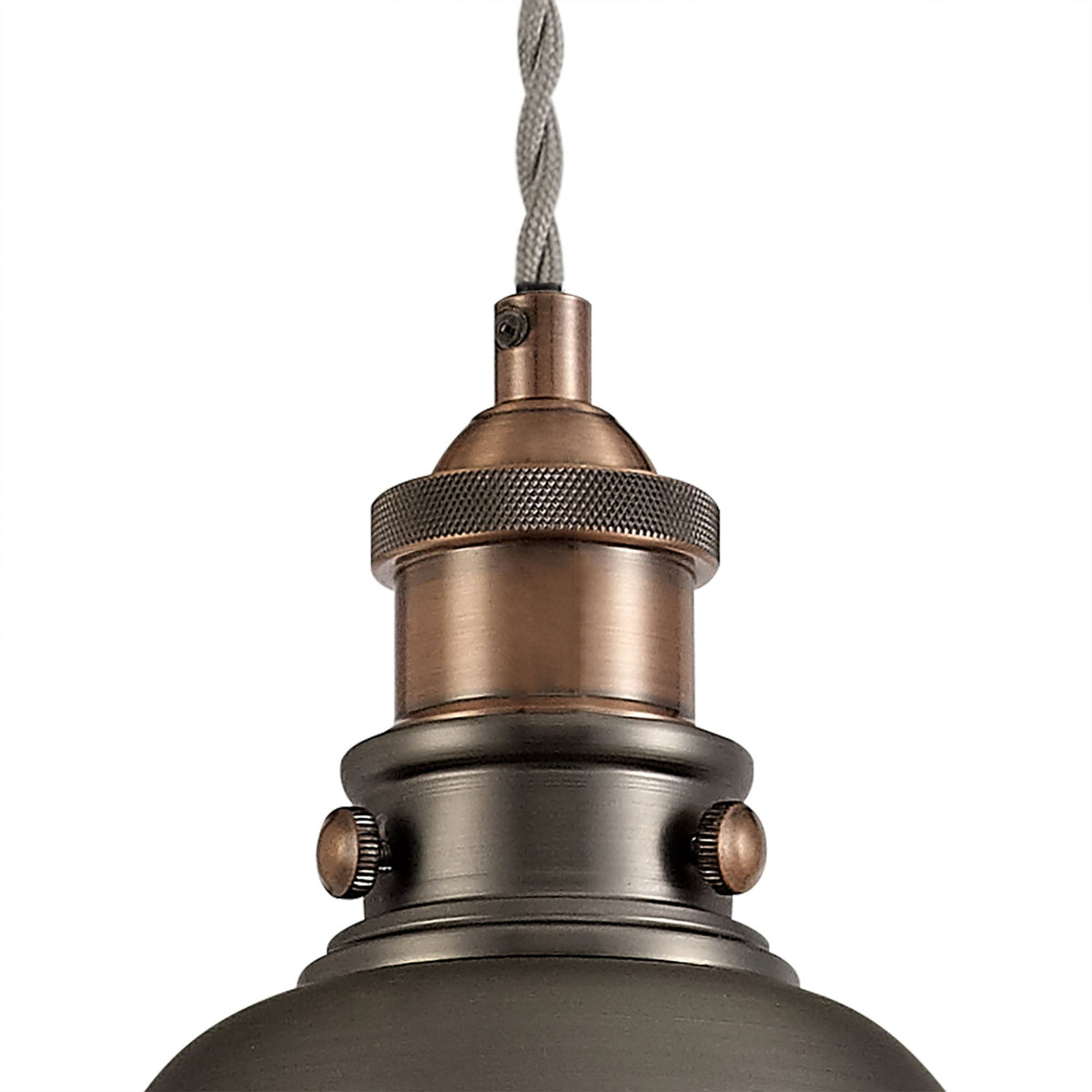 Croyde Small 160mm Pendant in Antique Silver & Copper