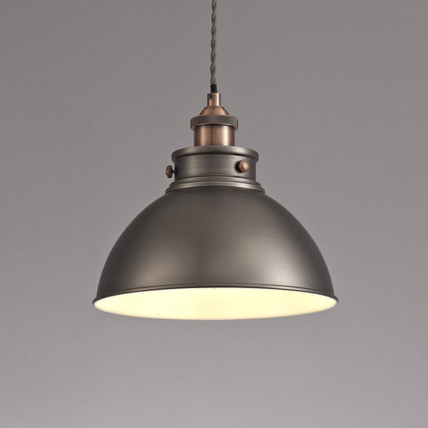 Croyde Medium 250mm Pendant in Antique Silver & Copper