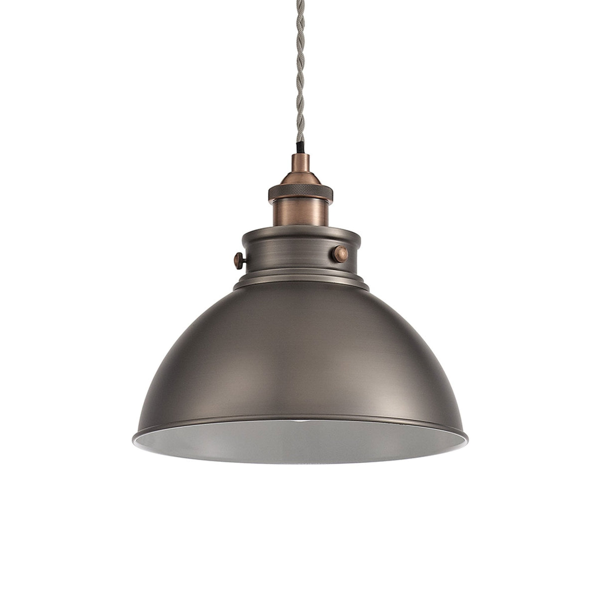 Croyde Medium 250mm Pendant in Antique Silver & Copper