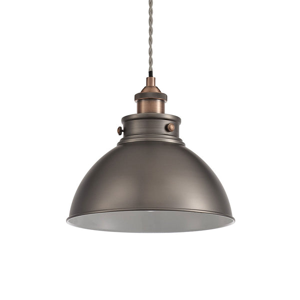 Croyde Medium 250mm Pendant in Antique Silver & Copper