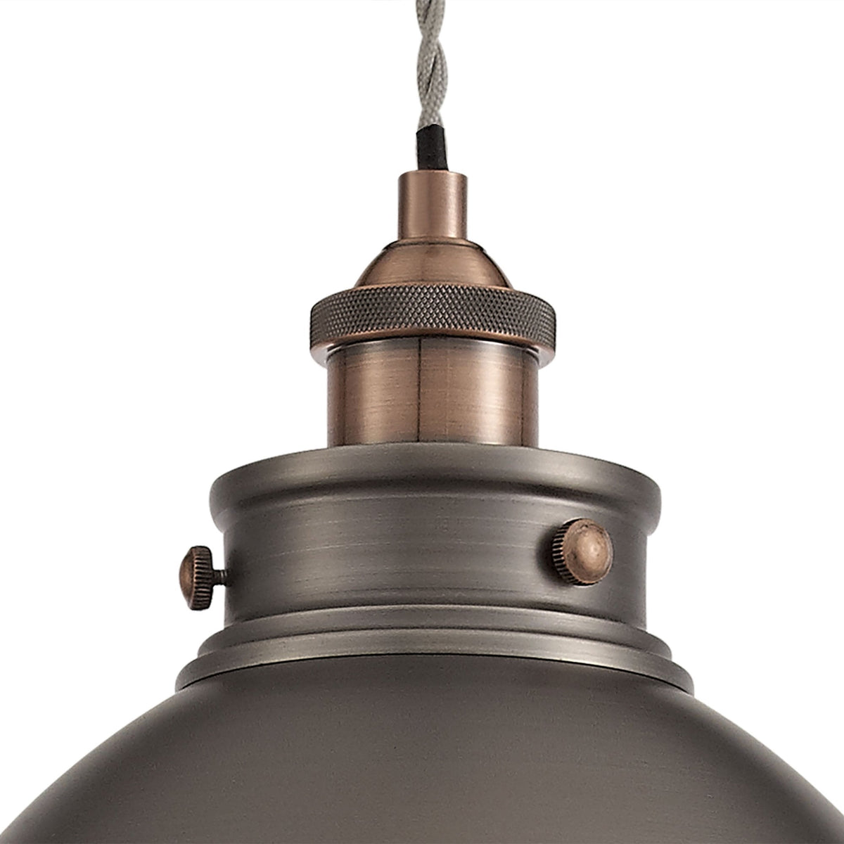 Croyde Medium 250mm Pendant in Antique Silver & Copper