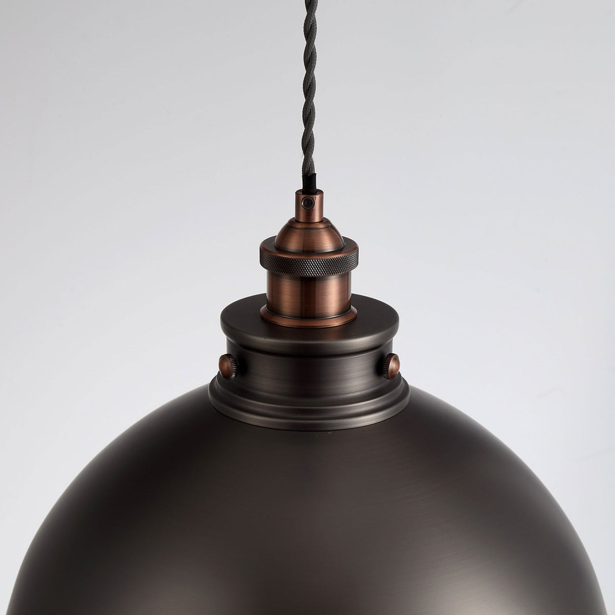 Croyde Medium 250mm Pendant in Antique Silver & Copper