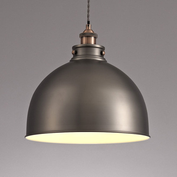 Croyde Large 330mm Pendant in Antique Silver & Copper