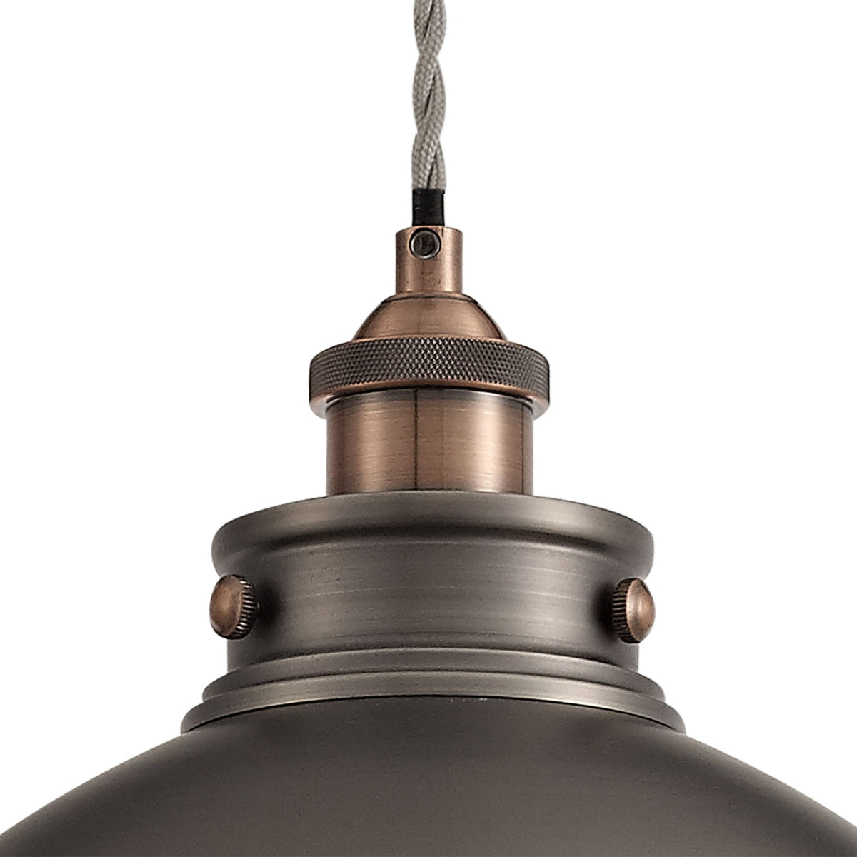 Croyde Large 330mm Pendant in Antique Silver & Copper